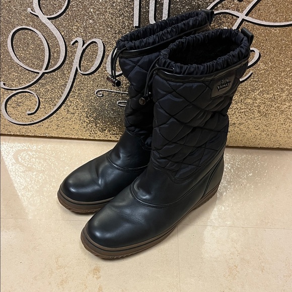 Coach Samara Black Quilted Winter Boots, size 11 - Picture 1 of 12